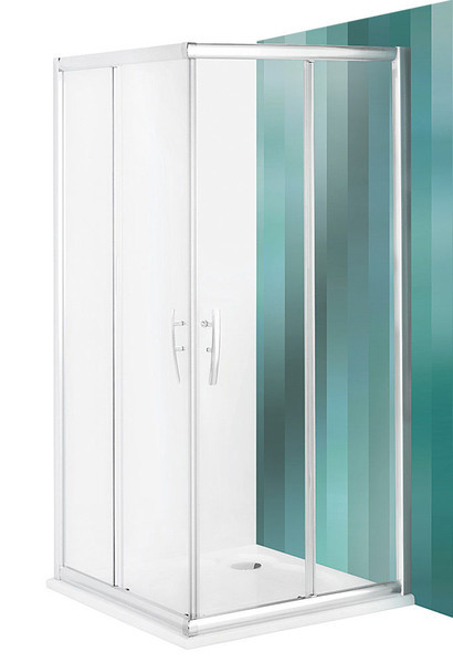 ROTH Čtvercový sprchový kout s dvoudílnými posuvnými dveřmi, PXS2/900, brillant satinato výška 1850 mm 